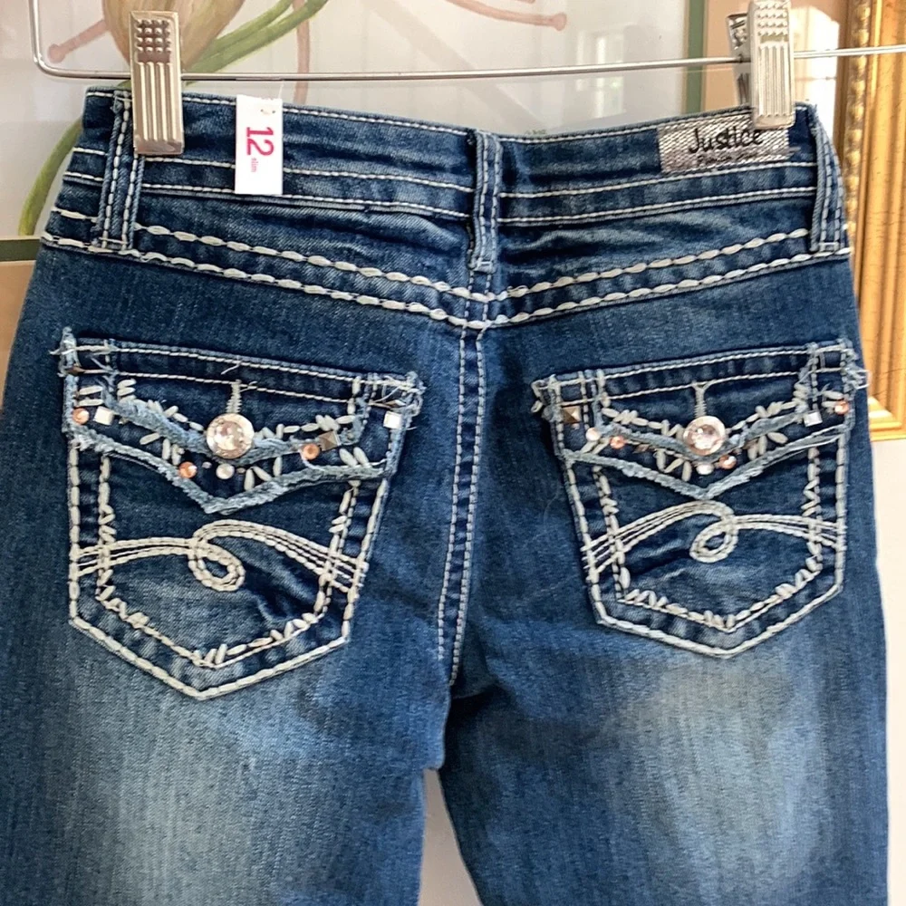 Girls justice skinny jeans size 12